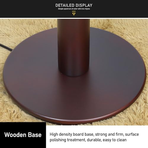 Lampe verticale décorative d'intérieur en bois noble et tissu raffiné