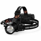 SKYFIRE Rechargeable Headlamp 3000 Lumens, LED Brightest Headlamps for Adults with 7500mAh Battery, Motion Sensor Waterproof Headlamp for Camping Hiking Hunting - Dual Light Sources Warm & White Light