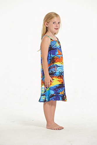 Image of Hawaii Hangover Family Matching Hawaiian Clothes, Sunset Blue | Family matching Hawaiian outfits, Sunset Blue, lightweight rayon, machine washable, tropical print, luaus, cruises