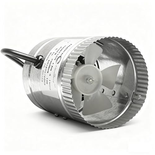 SunStream 4 Inch 100 CFM Inline Booster Duct Fan Ventilation HVAC Exhaust Fan with Low Noise for Basements, Bathrooms, Kitchens and Workshops