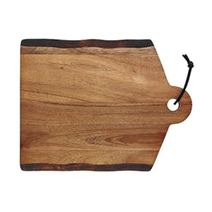 Rachael Ray Pantryware Wood Cutting Board With Handle Wood Serving Board With Handle 14 Inch x 11 Inch Brown