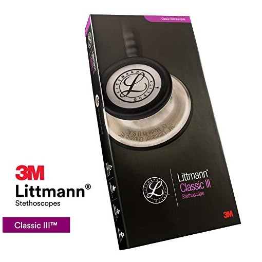 3M Littmann Classic III Monitoring Stethoscope, Rainbow-Finish Chestpiece, black stem and headset, Black Tube, 27 inch, 5870 - Image 8