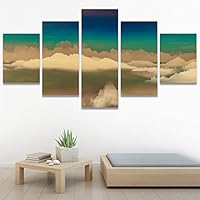 SIGNWIN 5 Panel Canvas Wall Art Modern Art Coastal Colorful Multicolor Photography Romantics Sunset for Home Decorations Ready to Hang - 60