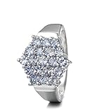 Silvancé - Damen Ring - 925 Silber, rhodiniert - besetzt mit 19 echten Edelsteinen: Tansanit ca. 1.26ct. - Round / prongs / R1312TAN / Gr. 54 (17.2)