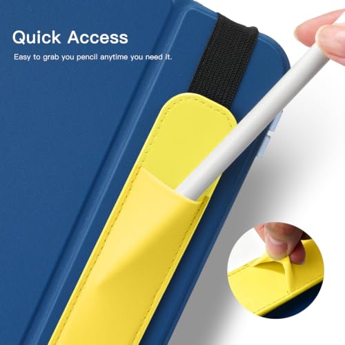 Image of MoKo Pencil Case Holder Fit The Apple Pencil (Pro and USB-C and 1st and 2nd Gen), Detachable Elastic Pocket for Stylus Pen with Elastic Band Attached to iPad Case, Light Yellow