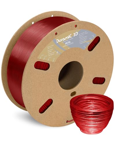 Image of DURAMIC 3D PETG Filament 1.75mm Translucent Red, 3D Printing Filament 1kg Spool(2.2lbs), Translucent red Filament 1.75mm Dimensional Accuracy + /- 0.05 mm Non-Tangling Non-Clogging Non-Stringing