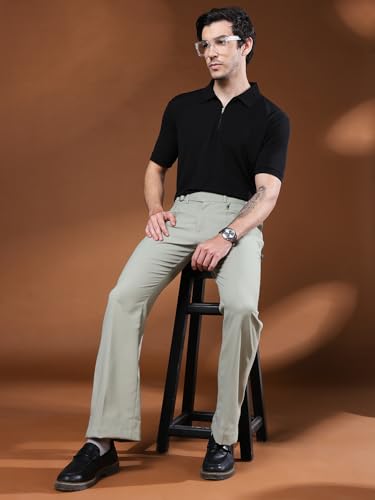 Image of Gurkha Pants for Men | Trouser for Men | Formal Pant | Single Buckle | Bell Bottom Trouser High Waist Pleated Casual Trousers | Flared Bottom Leg Pants for Office Smart Casual Travel Party
