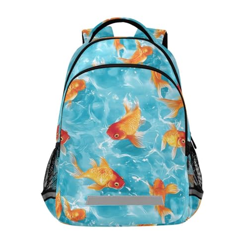AIXIWAWA Goldfish Travel Backpack for Women Men Laptop Backpacks Casual Daypacks with Padded Straps and Back 11.6×4.9×16.7 IN