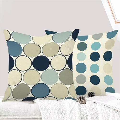 Housse coussin 65x65 fermeture éclair cachée lin imperméable abstrait m-136 - 4