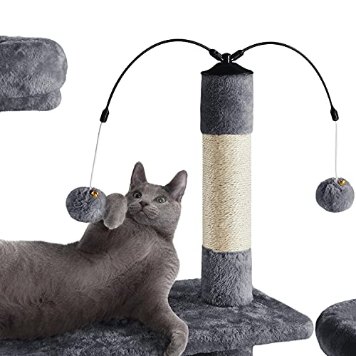 Yaheetech Multi-Level Cat Tree Cat Tower For Indoor Cats, Cat Condo With Scratching Posts, Cat Furniture Play Center, Plush Perch, Rotatable Cat Tree For Kittens/Large Cat, Dark Gray #TOP4