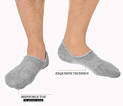 Jormatt 6 Pairs Men No Show Low Cut Socks Non-Slip Women Athletic Sneaker Socks Comfort 100% Cotton Casual Invisible Socks, Mens Shoe Size 6-10 #TOP3