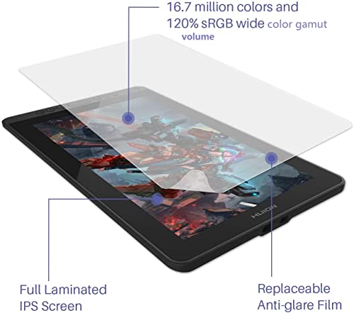 MESA DIGITALIZADORA HUION Kamvas 13 Android Graphics Support com tela totalmente laminada 8192 Stylu