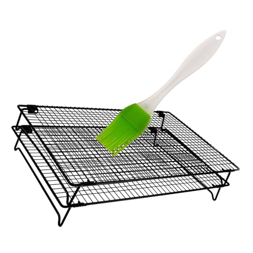 JECOMPRIS 1 Set Stackable Cooling Rack Drying Rack for Baking Muffins Cakes and More with Oil Brush for Home Kitchens and Restaurants Random Color