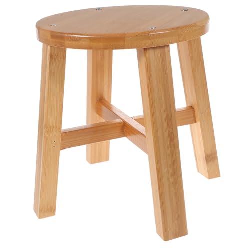 Taburete de bambú marrón reposapiés