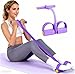 Multifunctional Pedal Resistance Band with Handle,6/8/10 Tubes for All Weights,Upgrade Heavy-Duty Stretch for Full Body Workouts. (Purple 6 Tubes)