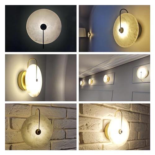 Aplique LED de mármol de 16cm con base dorada para dormitorio 7