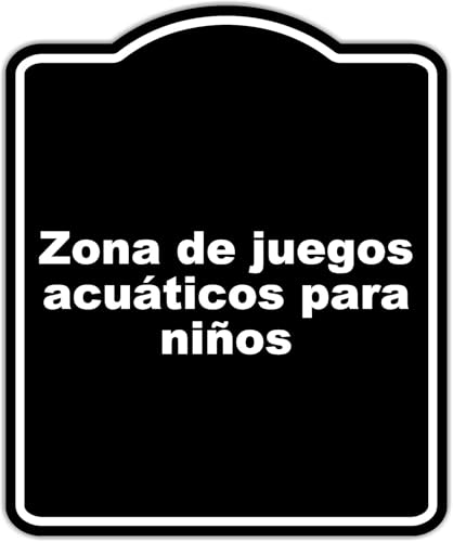 Zona de juegos acuáticos para niños BLACK Aluminum Composite Sign 20 x 24 inches