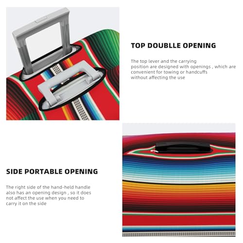 Travel Luggage Cover Protector - Mexican Serape Blanket Stripes Washable Suitcase Covers For 18-32 Inch Luggage3