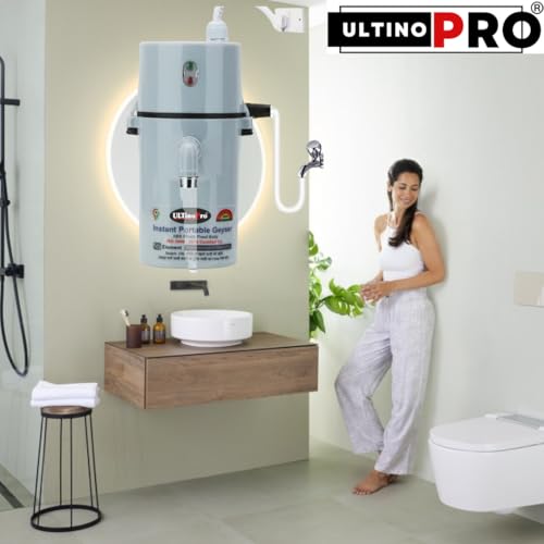 Image of Instant Water Geyser 1L | Portable Electric Water Heater for Bathroom, Kitchen, Salon, Clinic, Office, Lab & Home Use | ABS Body | Energy Efficient (Grey /Geyser)