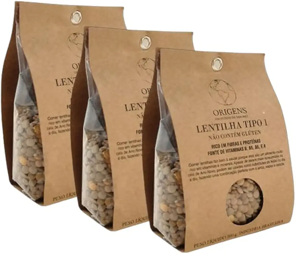 Kit 3X: Lentilha Verde Sem Glúten Origens 200g
