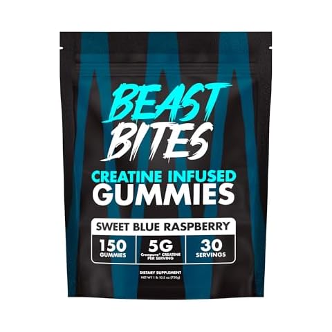 BEAST BITES - Creatine Gummies - 5g Creatine Monohydrate Per Serving - No Sugar or Artificial Colors - Low-Calorie, Vegan & Halal - Made in The USA - 30 Servings Cover