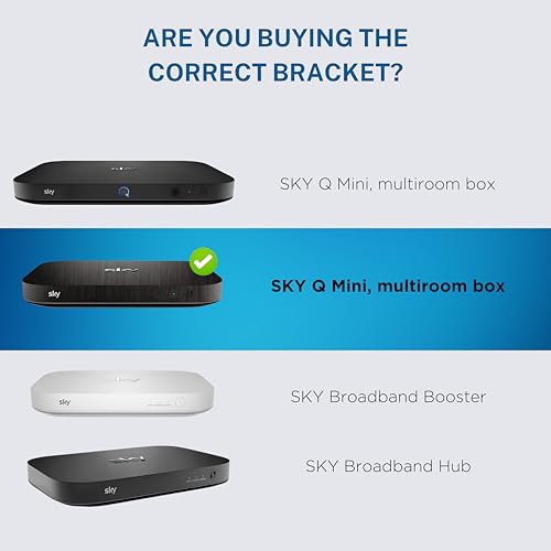 Support mural pour Sky Q Mini Box fixation métallique noire TV
