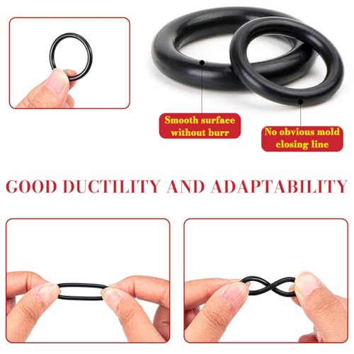 Image of Serplex 225 PCS O-Ring Assortment Kit Set, Premium Rubber Gasket AC System Seal Kits, Universal Gasket Washer for Car, Professional Plumbing, Faucet, Mechanic, Repairs, Air or Gas Connections-Black