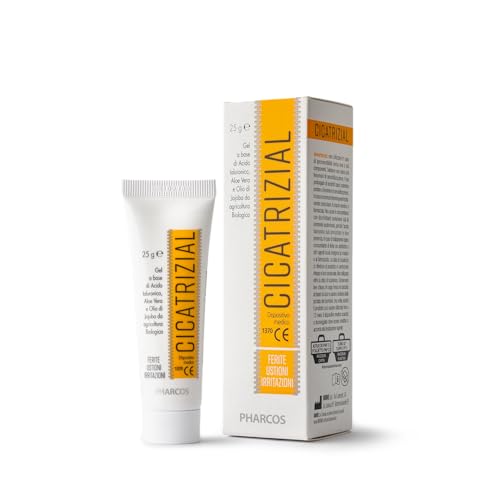PHARCOS® Cicatrizial 25 g - Gel per ferite, ustioni e irritazioni a base di Acido Ialuronico, Aloe Vera e Olio di Jojoba