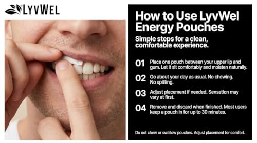 Image of LyvWel 225mg Caffeine Pouches, Guarana-Powered Energy Pouches, Nootropic Pouches, Nicotine Free Pouches & Tobacco-Free, 3-Pack Variety Pack, 42 Pouches