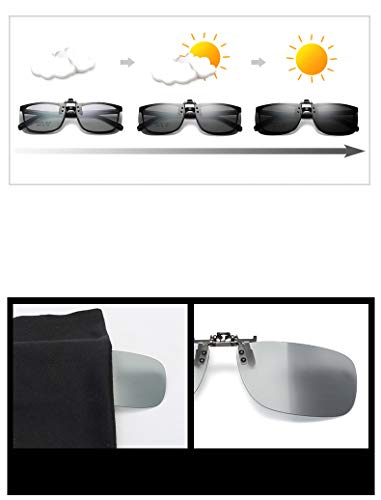PLOPLO Photochromic Polarized Sunglasses Clip Men2
