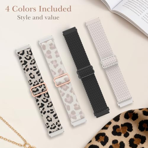 Delidigi Stretchy Galaxy Watch Band for Samsung Galaxy Watch 7/6/5/5 Pro/4/FE/Active 2, 20mm Soft Breathable Nylon Elastic Strap, Adjustable Comfortable Sport Replacement Band for Women Men by Delidigi - Used condition - Image 2
