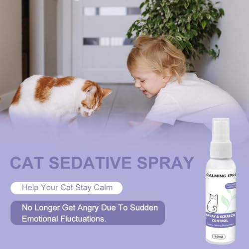 Cerioll Pheromone Katzen, Beruhigungsmittel Für Katzen, 60ml Calming Spray, Pet Calming Spray, Anti Stress, Wirkt Schnell & Effektiv Gegen Stress, Alternative Zu Beruhigungstabletten