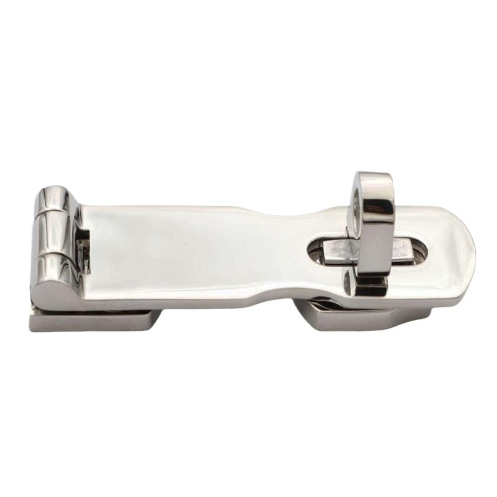 2 Pieces Marine Grade 316 Stainless Steel Door Hasps Heavy Duty Swivel Hasp with Turning Padlock Eye Mount