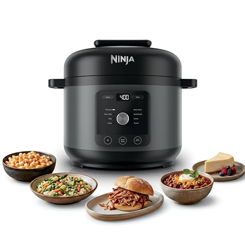 Ninja HyperHeat 9-in-1 Electric Pressure Cooker | 6.5 Qt Multi Cooker with Sear/Sauté, Slow Cooker, Rice Cooker, Sous Vide | 1200W | Fast Cooking, PFAS-Free Pot | Dark Gray | PC201GY