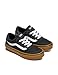 Vans Brooklyn LS Shoe | Kids' Low-Top Sneakers for Boys & Girls, Casual Fashion Footwear, Canvas Black/Gum, 4.5