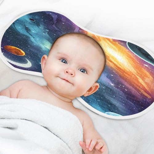 J JOYSAY Moon Planets Nebula Dark Baby Burp Cloths for Boys Girls Large 22''x11'' Cotton 4 Layer Newborn Towel for Infant one sizex14