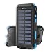 Vikeri Solar Powerbank 26800mAh, Powerbank Solar Wasserdichtes USB C Externer Akku mit 4 Outputs, Power Bank für Smartphones, Tablets und mehr (Blau)