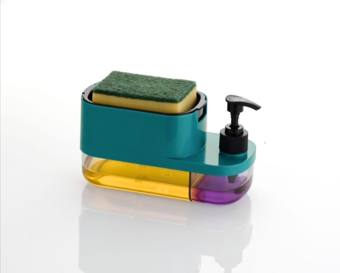 wazdorf 2 in 1 Soap Dispenser for Bathroom Accessories Dishwasher Liquid Holder Liquid Dispenser Pump 400 ML with Sponge Holder Kitchen Sink Accessories Items (2 in 1 Square soap Dispenser) (B0DCK7JLBF) Amazon Price History, Amazon Price Tracker
