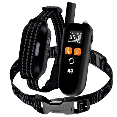 Dog Shock Collar with Remote Range 3300ft - Adjustable Vibration & Sound Modes - Waterproof Training Collar for Small, Medium & Large Dogs - IPX7 Rated Collar Rechargeable,1m Underwater Black & White