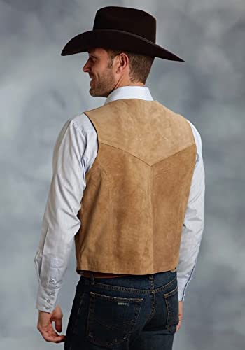 Jydress Men's Suede Leather Vest Vintage Cowboy Style Sleeveless Jacket Slim Fit Wedding Waistcoats #TOP1