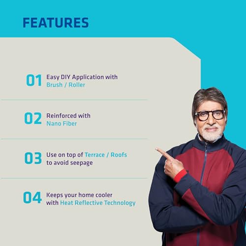 Image of DR. FIXIT Roofseal Classic New, 20 Liter, Waterproofing Solution for Homes, Terraces, Roofs