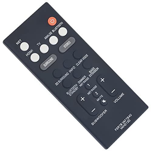 VINABTY FSR78 VAF7640 VAH0130 Replacement Remote Control Compatible with Yamaha Soundbar ATS-1060 ATS-1070 ATS-2070 YAS-106 YAS-107 YAS-207 YAS-CU207 NS-WSW42 YAS-108 ATS-1080 YAS-408 YAS106 ATS-4080 - Image 3