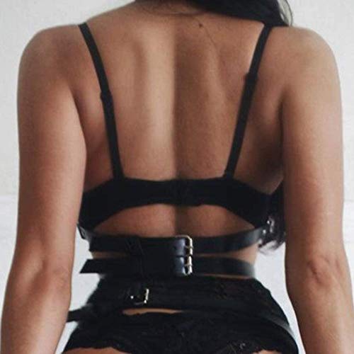 Yobooom Punk Leder Harness BH Body Chain Sexy Taillenketten Nightclub Prom Body Chains Mode Belly Belts Body für Frauen… – Bild 3