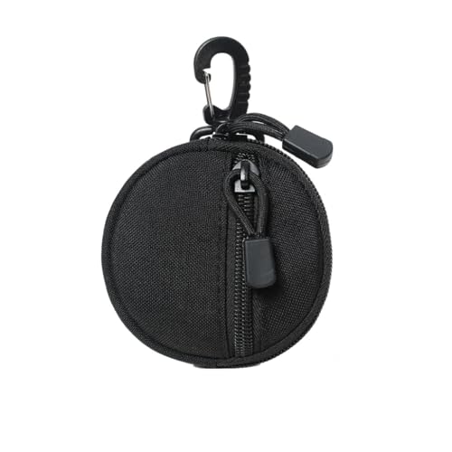 Image of ZIBUYU Outdoor Portable Coin Bag Small Zipper Pouch with Carabiner, Double Layer Oxford Cloth Anti-Theft Small Essentials Storage Bag for Keys, Cash, Earbuds, Backpack
