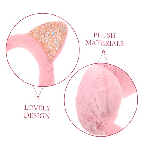 Didiseaon 2Pcs Cat Ear Plush Ear Warmers Soft Breathable Thermal Earmuffs for Outdoor Winter Sports Skiing Hiking Cold Weather Protection3