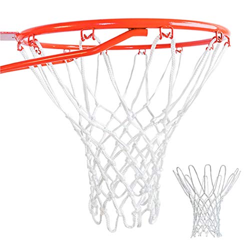 Qiyuxow All Weather Anti Whip Basketball Net Replacement 12 Loops (White)