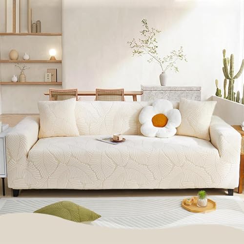 Housse de canapé imperméable et antidérapante extensible beige - 7