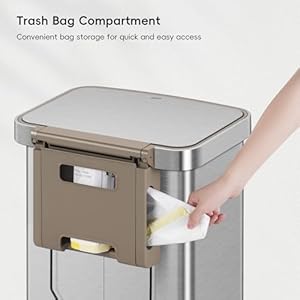Ekohudsonmattestainless50liter132gallonsteptrashcanwithreartrashbagstoragecompartment Urban Country Home Decor Eko hudson matte stainless 50 liter132 gallon step trash can with rear trash bag storage compartment urban country home decor
