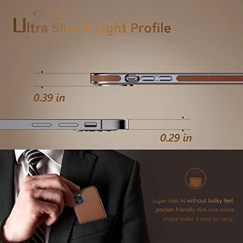 LOHASIC Designed for iPhone 12 Pro Max Case, Luxury Leather Business Premium Classic Cover Protective Cases Compatible with iPhone 12 Pro Max 5G 6.7 inch - Brown