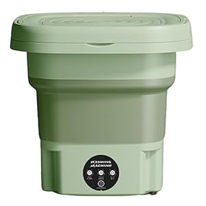 Portable automatic Washing Machines, 8L 3 gear timing Mini Washing Machine Strong cleaning Underwear Washing Machine with Drain Basket Spin Dryer for Underwear, Baby Clothes, Socks green